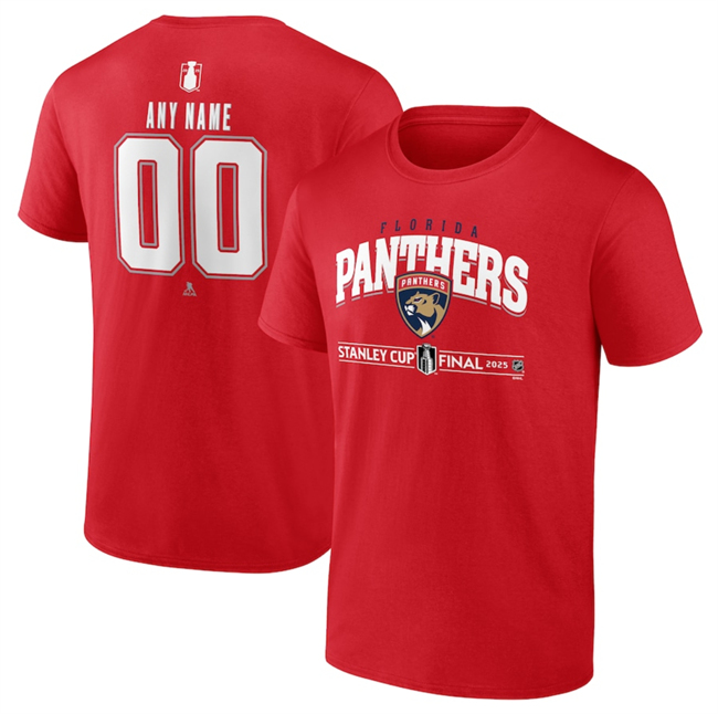 Men's Florida Panthers Red 2025 Stanley Cup Final Custom T-Shirt